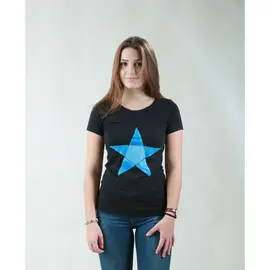 T-Shirt für Damen - Origami Star - black