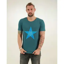 T-Shirt Herren - Origami Star - deep teal