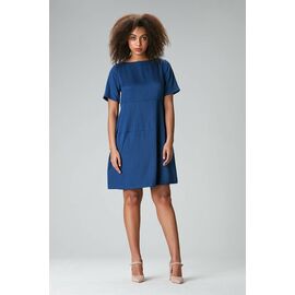 Summer dress with sleeves "Lo-La" in blue from Tencel