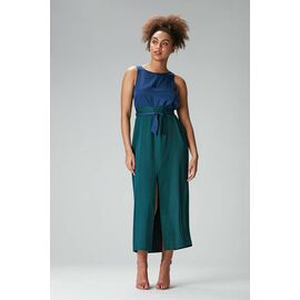 Maxi dress "TULPINA" in blue and green from Tencel