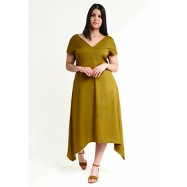 Midi dress KI-RA in olive from Tencel