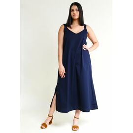 Maxi dress O-TERE in dark blue organic cotton