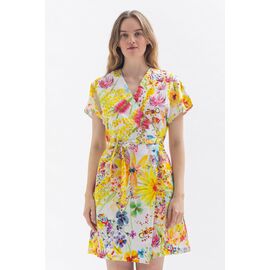 Wrap dress "DON-NA" made of Tencel and organic cotton with floral pattern
