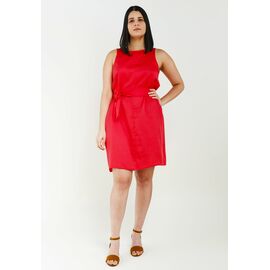 Knee-length "TULPINA" dress in red from Tencel