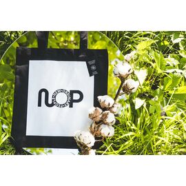 NOP White BG Upcycled Bag-Schwarz