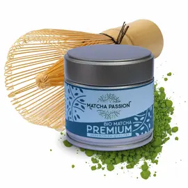 Organic Matcha Premium 30g tin | vegan + bamboo broom