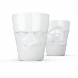 Mug Set No. 1 "Grumpy & Mischievous" without handle in white
