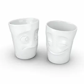 Mug Set No. 2 "Amused & Baffled" without handle in white