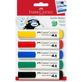 Set of 5 textile markers basic colors