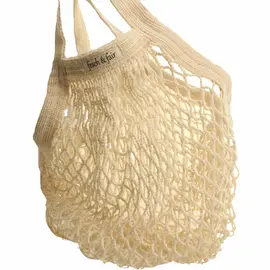 Organic cotton shopping net with short handle