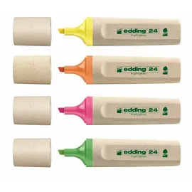 edding 24 EcoLine Highlighter - Set of 4 (yellow, orange, pink, light green)