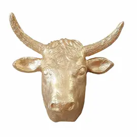 Blumenfisch papier-mâché bull (gold plated with impact metal)