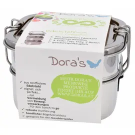 Dora's Boîte en acier inoxydable 2 pièces avec compartiment d'insertion 12 x 12 x 8 cm