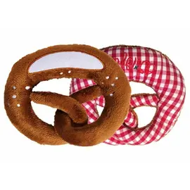 Nyani plush pretzel red/ white plaid rattle