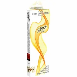 Sheer Glyde Dams - Cream/ Vanilla, 4 Latex Protective Wipes
