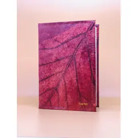 Teak leaf leather notebook/diary-Brown