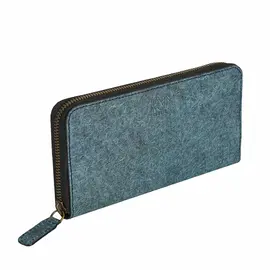Kochi | Coconut Leather Long Zip Wallet - Dark Indigo