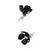 Upcycle with Jing - Black Small Flower Stud Earrings